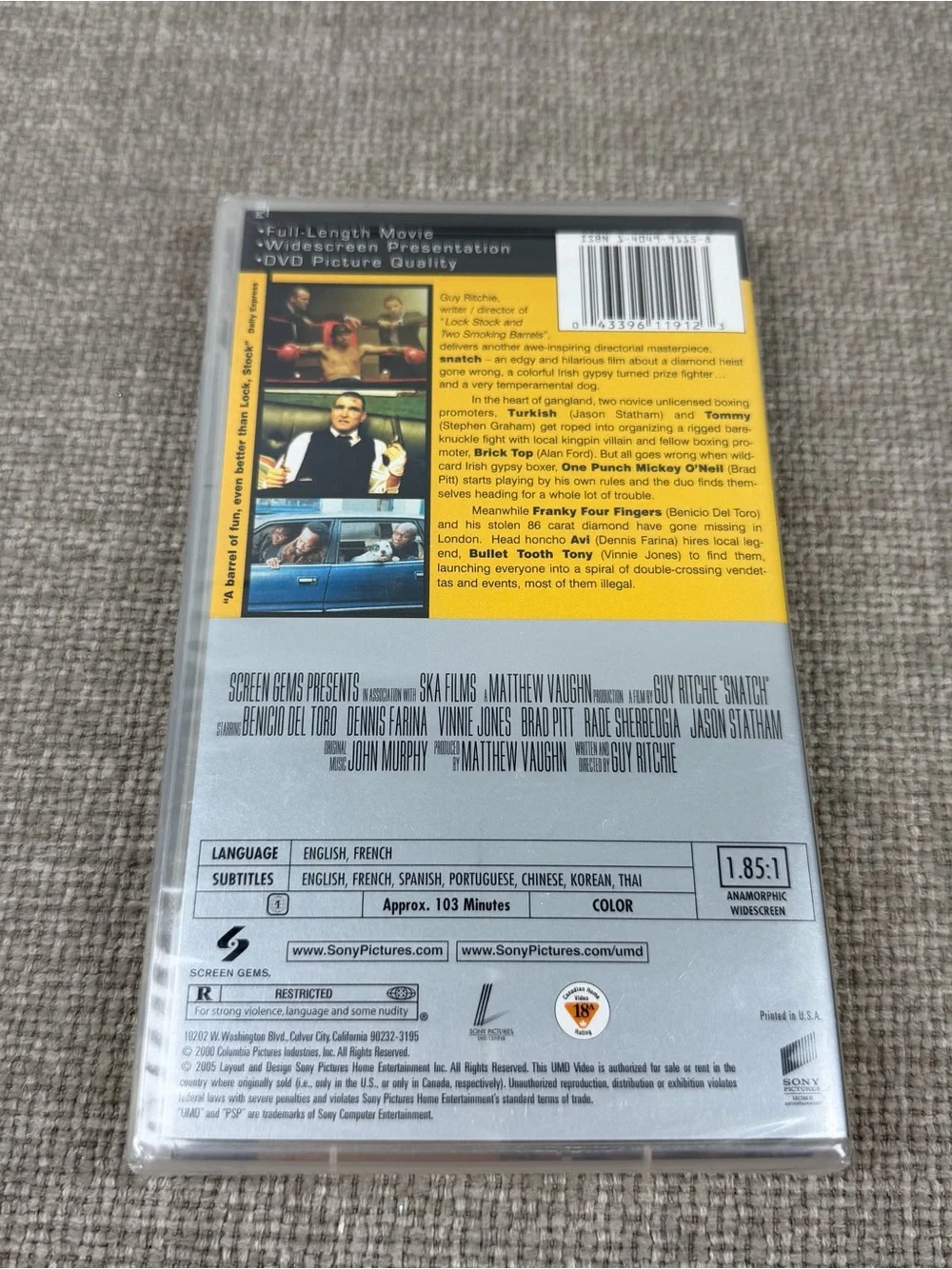 Snatch (UMD, 2005) Sony PSP Movie Video Brad Pitt BRAND NEW SEALED